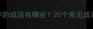 包含药字的成语有哪些20个常见成语及寓意