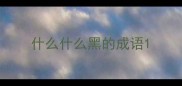 什么什么黑的成语