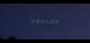 劳累什么成语