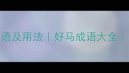 20个形容好马的成语及用法好马成语大全马匹相关成语推荐