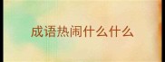 成语热闹什么什么