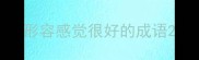 形容感觉很好的成语
