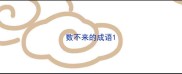 数不来的成语