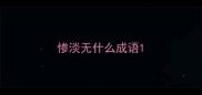 惨淡无什么成语