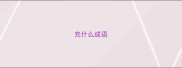 充什么成语