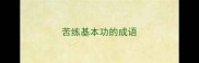 苦练基本功的成语
