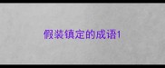 假装镇定的成语