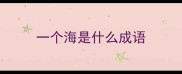 一个海是什么成语