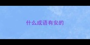 什么成语有安的