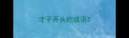 才子开头的成语