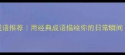 20个形容生活的成语推荐用经典成语描绘你的日常瞬间生活美学灵感库