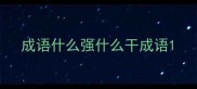 成语什么强什么干成语