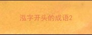 泓字开头的成语