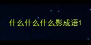 什么什么什么影成语