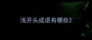 浅开头成语有哪些