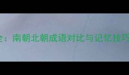 1000个常用成语全南朝北朝成语对比与记忆技巧附高频考点