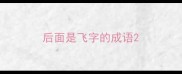 后面是飞字的成语