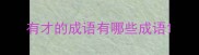 有才的成语有哪些成语