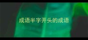 成语半字开头的成语