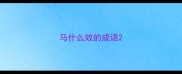 马什么效的成语