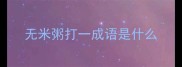 无米粥打一成语是什么
