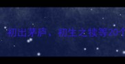 带初字的成语全初出茅庐初生之犊等20个成语及用法指南