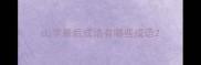 山字最后成语有哪些成语
