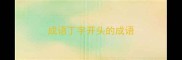 成语丁字开头的成语