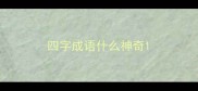 四字成语什么神奇