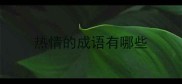 热情的成语有哪些