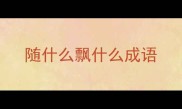 随什么飘什么成语