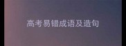 高考易错成语及造句