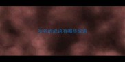 岁名的成语有哪些成语