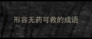 形容无药可救的成语
