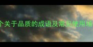 10个关于品质的成语及常见使用场景