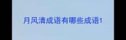 月风清成语有哪些成语