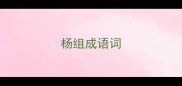 杨组成语词