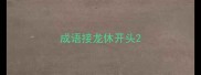 成语接龙休开头