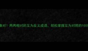 四字成语中的镜像对两两相对的互为反义成语轻松掌握互为对照的100组附学习技巧